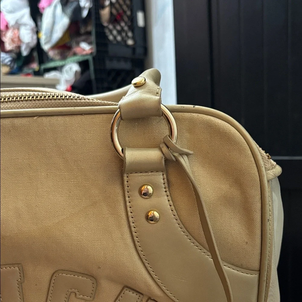 Y2K Juicy Couture Metallic Gold Dog Bag Satchel